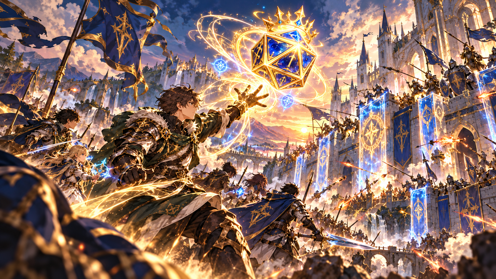 KardRune heroes fighting for a fortified city